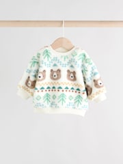 Green Bear Fairisle Baby Fleece Top and Joggers Set (0mths-2yrs) - Image 2 of 19