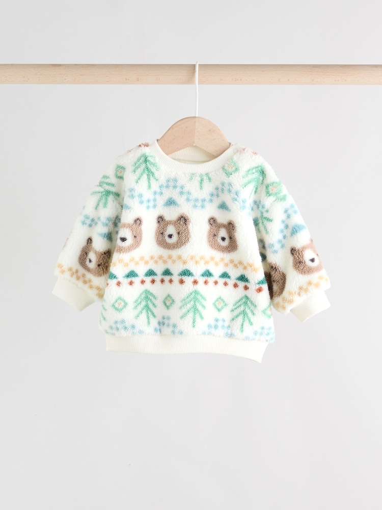 Green Bear Fairisle Baby Fleece Top and Joggers Set (0mths-2yrs) - Image 2 of 19