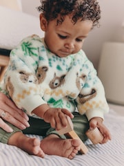 Green Bear Fairisle Baby Fleece Top and Joggers Set (0mths-2yrs) - Image 7 of 19