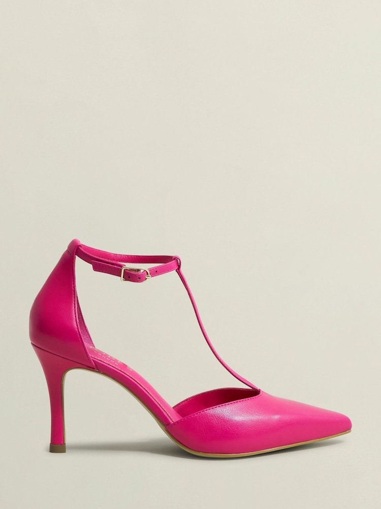 Hobbs Pink Alice T-Bar Sandals - Image 1 of 3