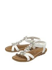 Lotus White Flat Casual Sandals - Image 2 of 4