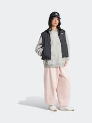 adidas Originals Grey Essentials Crew Long Fleece Oversize Sweatshirt - Image 3 of 6