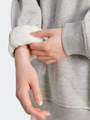 adidas Originals Grey Essentials Crew Long Fleece Oversize Sweatshirt - Image 5 of 6