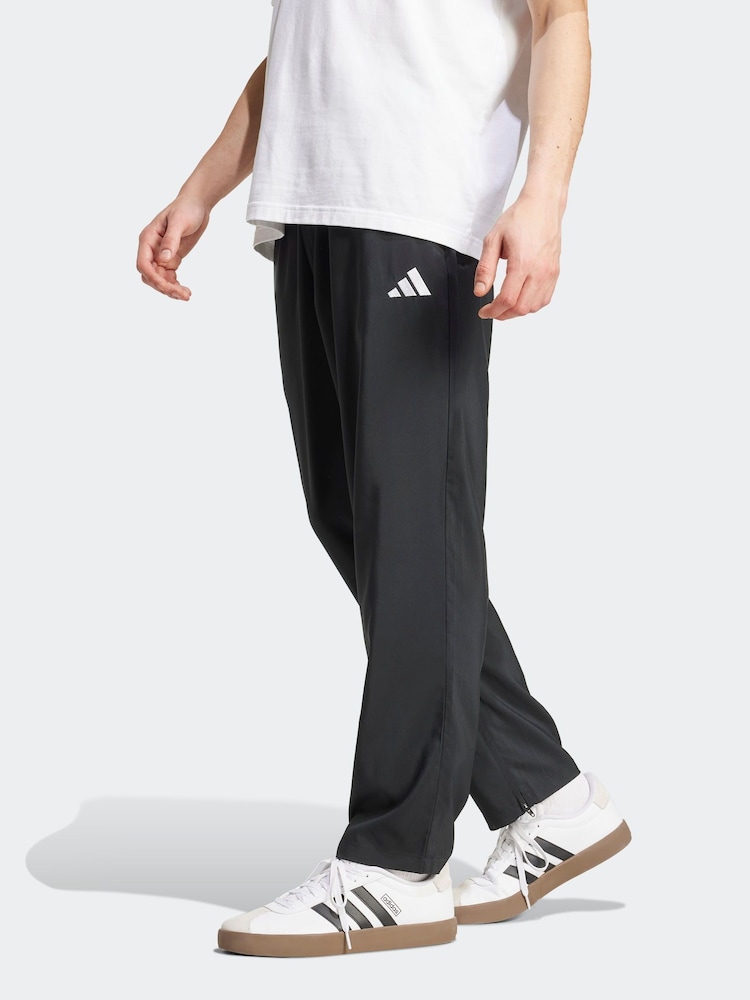 adidas Black Small Essentials Logo Open-Hem Stanford Tracksuit Bottoms - Image 1 of 6