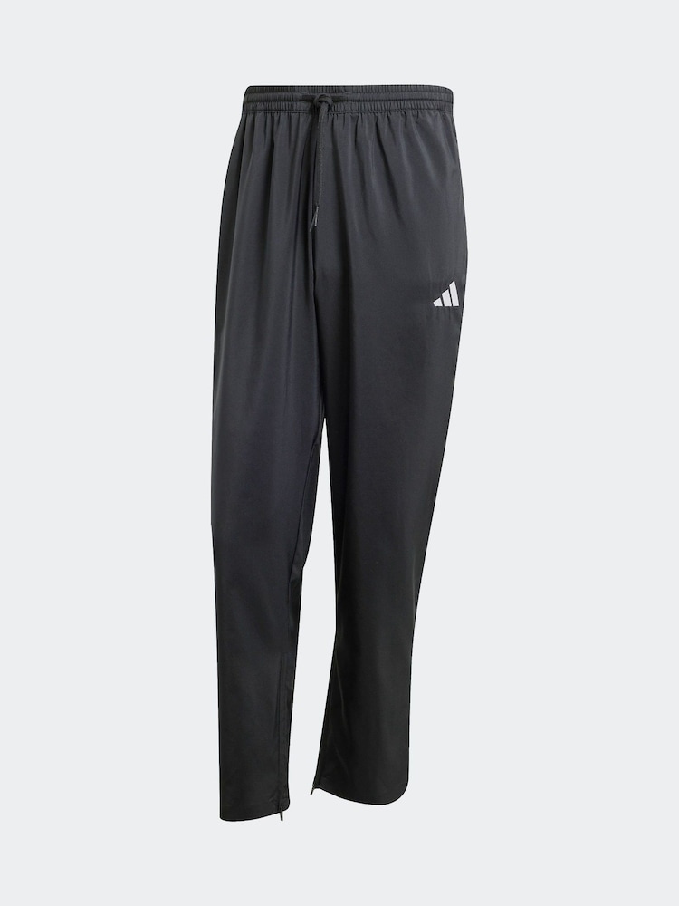 adidas Black Small Essentials Logo Open-Hem Stanford Tracksuit Bottoms - Image 6 of 6