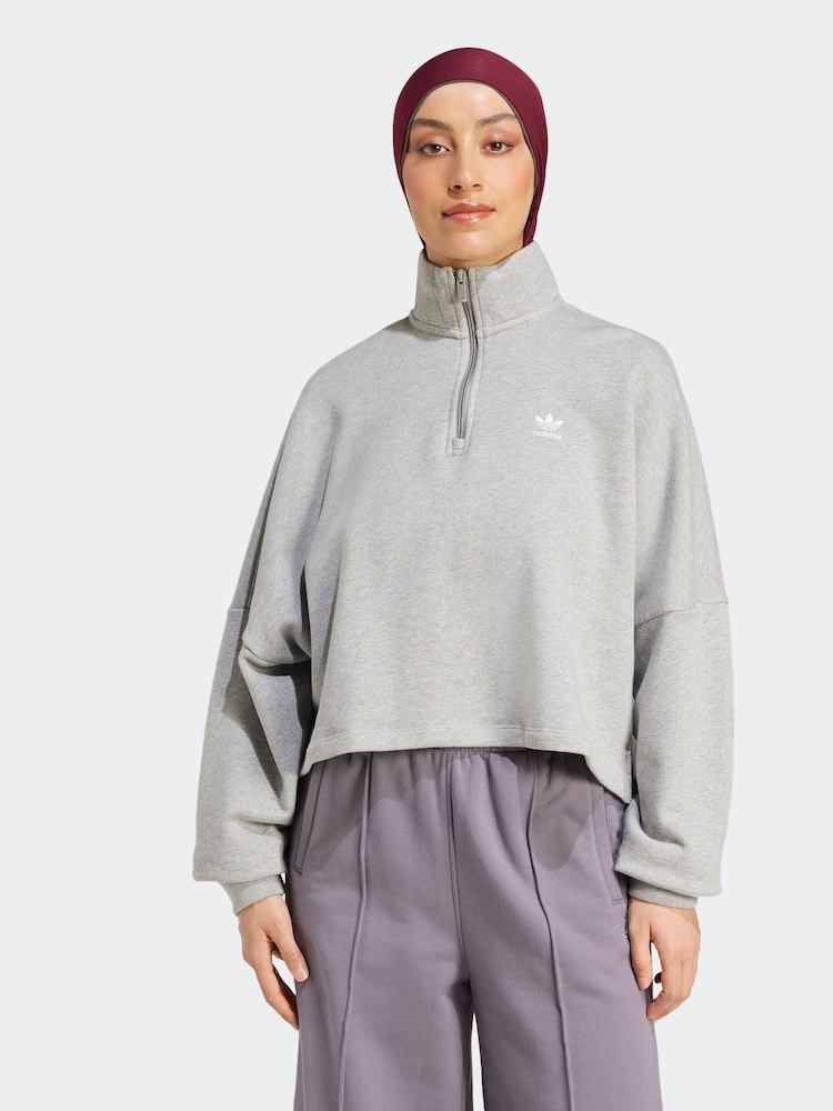 adidas Originals Grey Essentials 100% Cotton Sweatshirt - Image 1 of 6