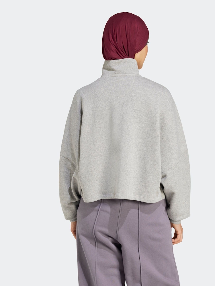 adidas Originals Grey Essentials 100% Cotton Sweatshirt - Image 2 of 6