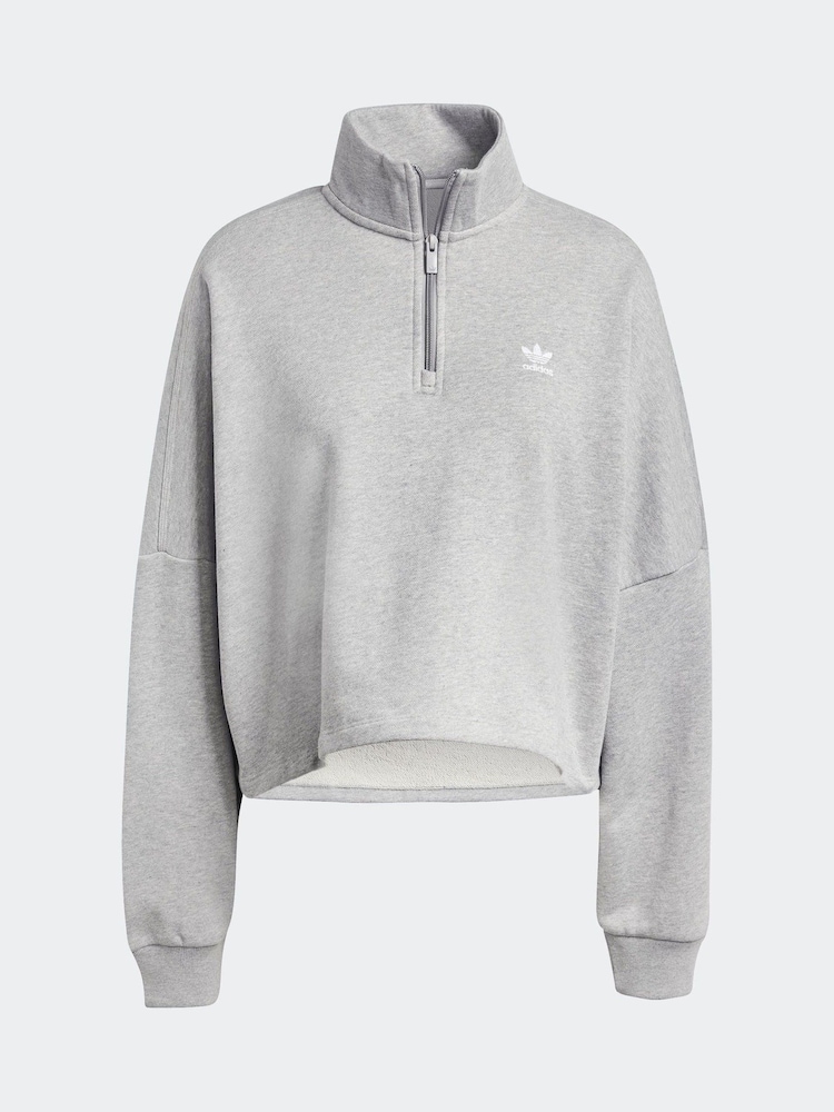adidas Originals Grey Essentials 100% Cotton Sweatshirt - Image 6 of 6