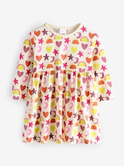 Ecru White All-Over Printed Jersey Dress - Image 1 of 1