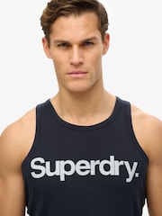 Superdry Navy Superdry Core Logo Kiss Print Slim Fit Vest Top - Image 3 of 5