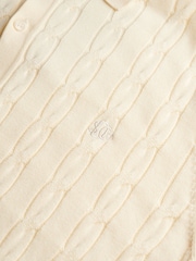 Кремовый - Superdry Knitted Texture Short Sleeve Relaxed Polo Shirt - Image 5 of 5