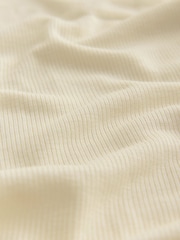 Ecru White Soft Touch Ribbed Sleeveless Button Through Cardigan Containing TENCEL™ Lyocell - Image 6 of 7