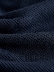 Inky Navy Soft Touch Ribbed Sleeveless Button Through Cardigan Containing TENCEL™ Lyocell - Image 2 of 3