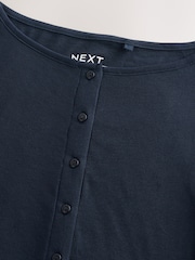 Inky Navy Soft Touch Ribbed Sleeveless Button Through Cardigan Containing TENCEL™ Lyocell - Image 3 of 3