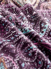 Purple Paisley Print Sleeveless V-Neck Slouch Dress - Image 3 of 3