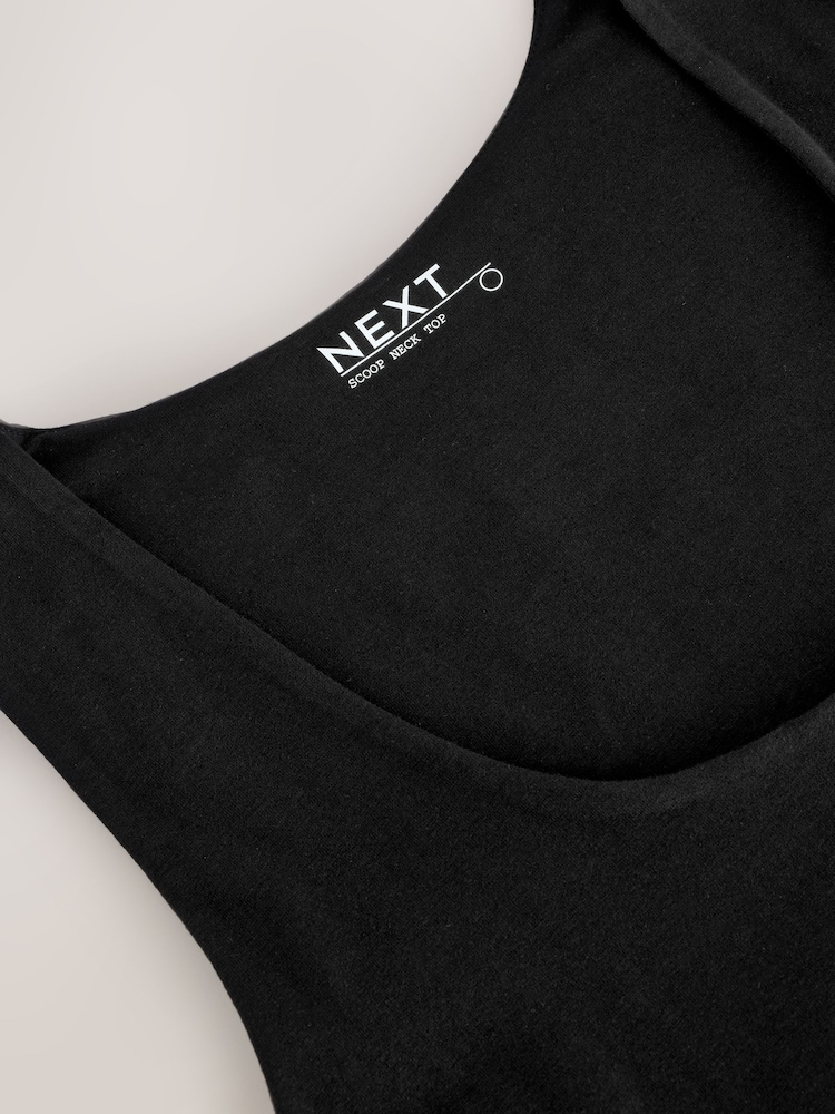Black Scoop Neck Vest - Image 8 of 8