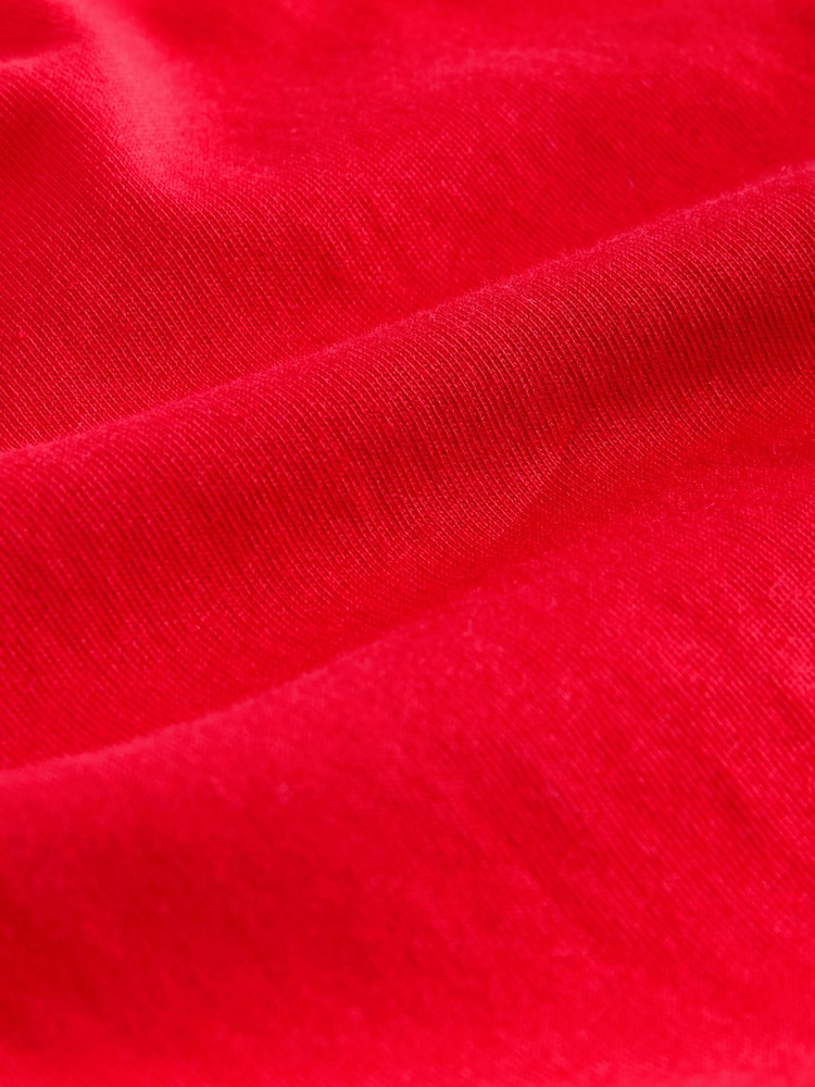 Cherry Red Relaxed Boxy Elbow Length Crew Neck T-Shirt - Image 7 of 9