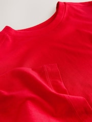Vermelho cereja - Camiseta Crew Neck com comprimento até o cotovelo e comprimento boxy relaxada - Imagem 8 de 9
