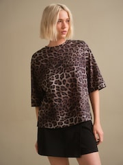Animal Relaxed Boxy Elbow Length Crew Neck T-Shirt - Image 1 of 7