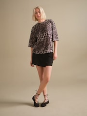 Animal Relaxed Boxy Elbow Length Crew Neck T-Shirt - Image 2 of 7