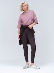 Plum Purple Ribbed Seamless High Waist Leggings - Image 1 of 7