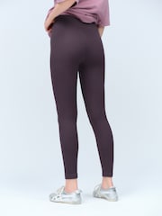 Plum Purple Ribbed Seamless High Waist Leggings - Image 3 of 7
