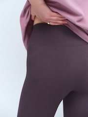 Plum Purple Ribbed Seamless High Waist Leggings - Image 4 of 7