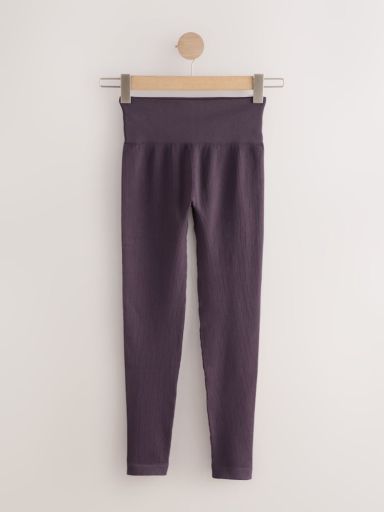 Violet prune - Côtelé sans couture Taille haute Leggings - Image 5 of 7