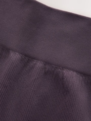 Plum Purple Ribbed Seamless High Waist Leggings - Image 6 of 7