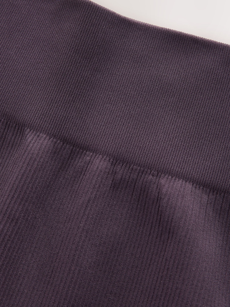 Violet prune - Côtelé sans couture Taille haute Leggings - Image 6 of 7