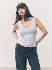 Grey Marl Scoop Neck Vest - Image 1 of 7