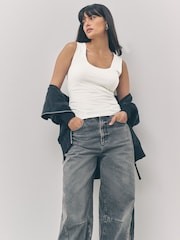 Ecru White Scoop Neck Vest - Image 2 of 8
