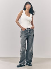Ecru White Scoop Neck Vest - Image 3 of 8