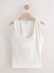 Ecru White Scoop Neck Vest - Image 6 of 8