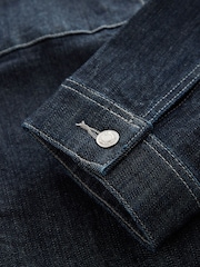 Dark Blue Contrast Stitched Denim Jacket - Image 10 of 10