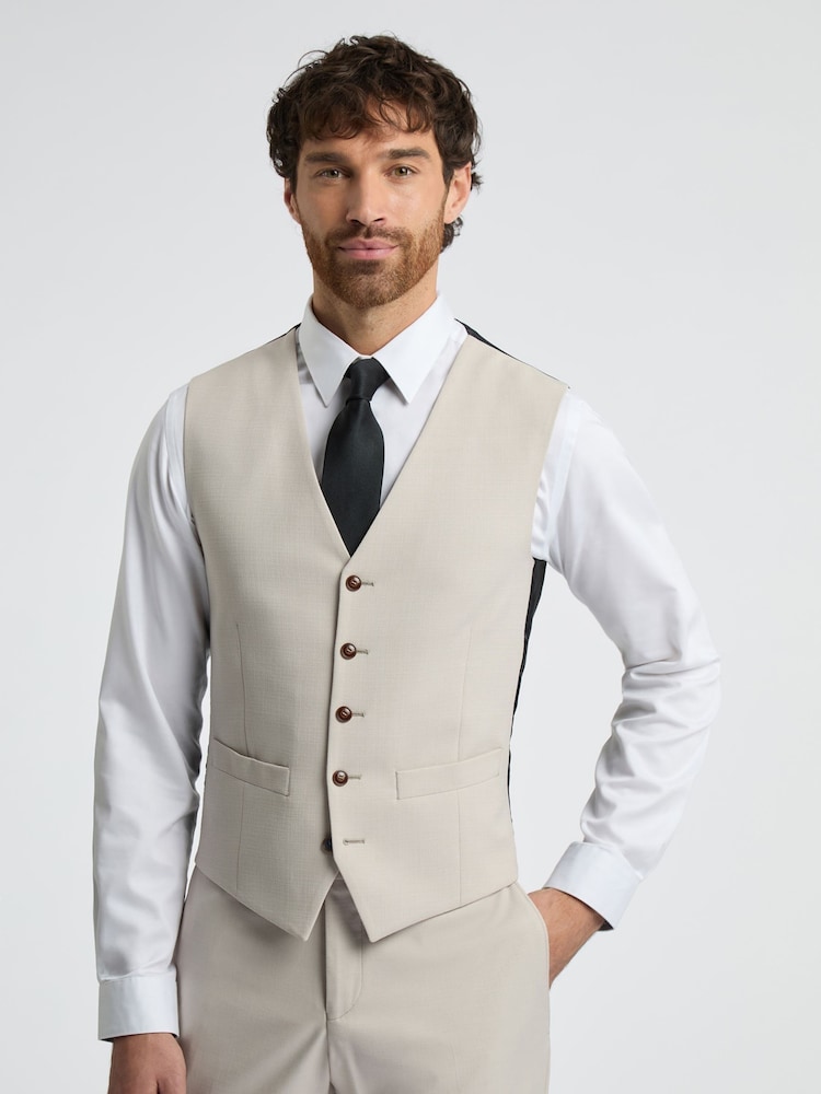 Antique Rogue Natural Branton Ecru Texture Waistcoats - Image 1 of 2