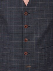 Antique Rogue Grey Charcoal Check Waistcoat - Image 3 of 3