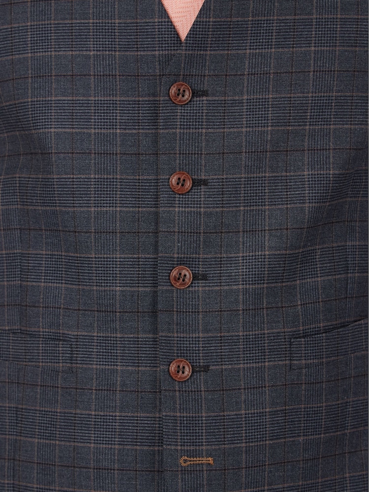 Antique Rogue Grey Charcoal Check Waistcoat - Image 3 of 3