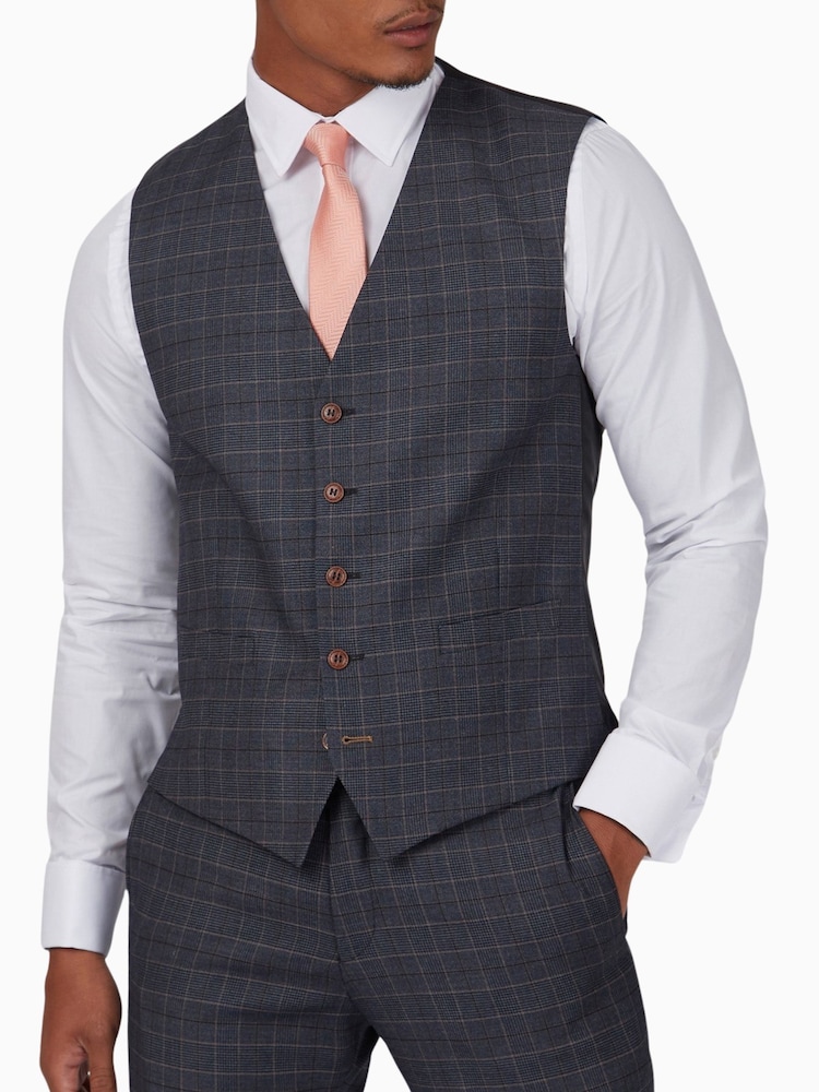 Antique Rogue Grey Burgess Check Waistcoat - Image 1 of 3