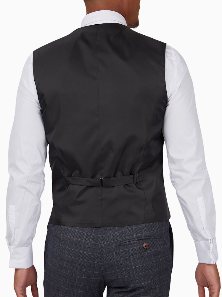 Antique Rogue Grey Burgess Check Waistcoat - Image 2 of 3