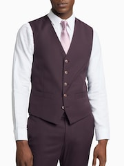Antique Rogue Purple Bay Merlot Plain Waistcoat - Image 1 of 2