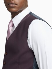 Antique Rogue Purple Bay Merlot Plain Waistcoat - Image 2 of 2