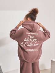 Mocha Brown Hoodie and Wide Leg Joggers Set (3-16yrs) - Image 3 of 10