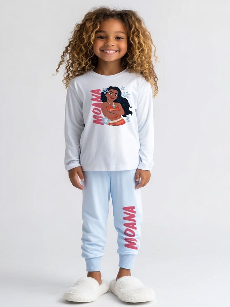 Brand Threads Blue Disney Moana Girls Pyjamas Set - Image 1 of 3