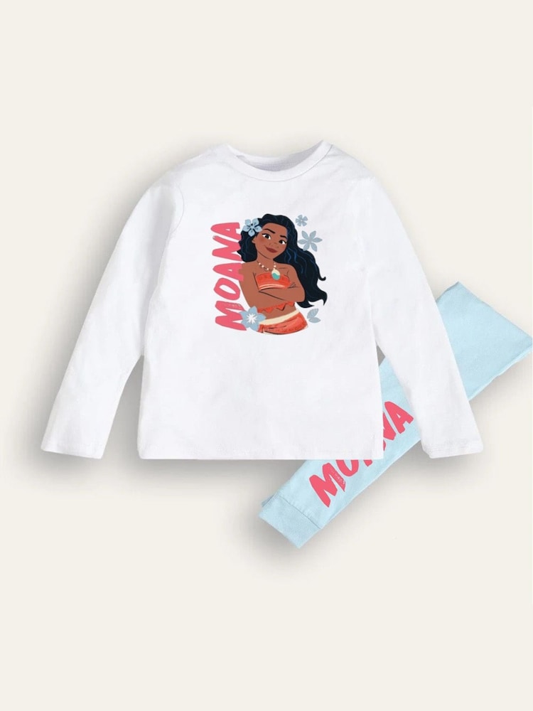 Brand Threads Blue Disney Moana Girls Pyjamas Set - Image 2 of 3