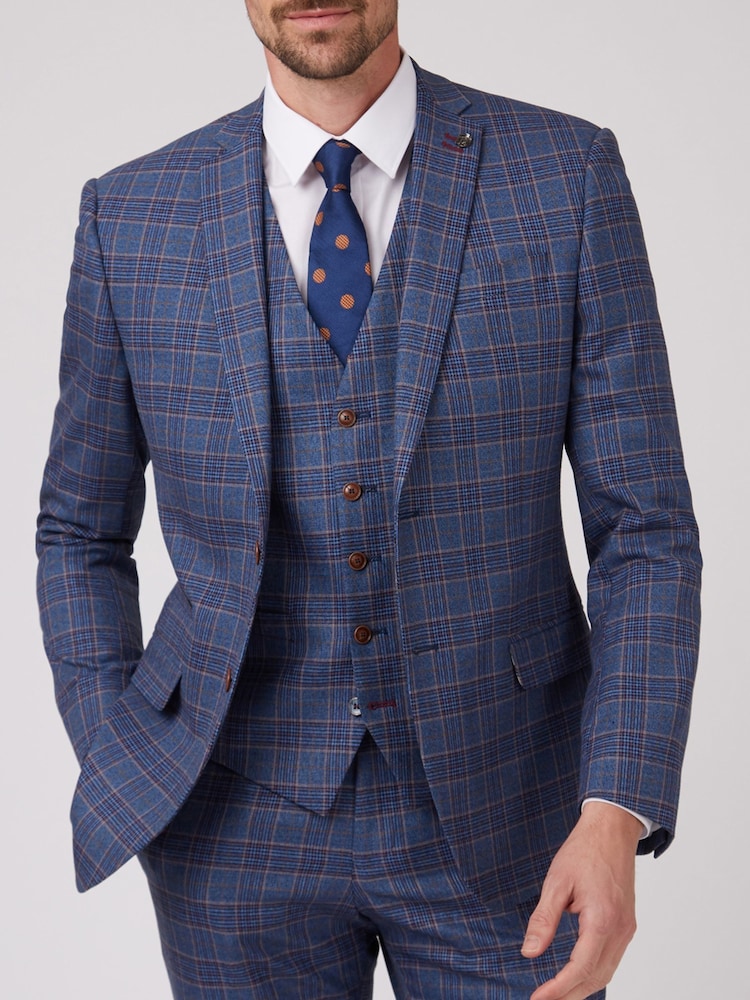 Antique Rogue Blue Overcheck Jacket - Image 1 of 5