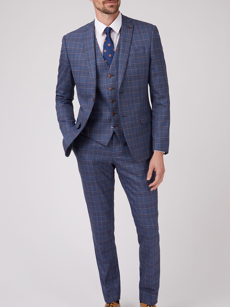 Antique Rogue Blue Overcheck Jacket - Image 2 of 5