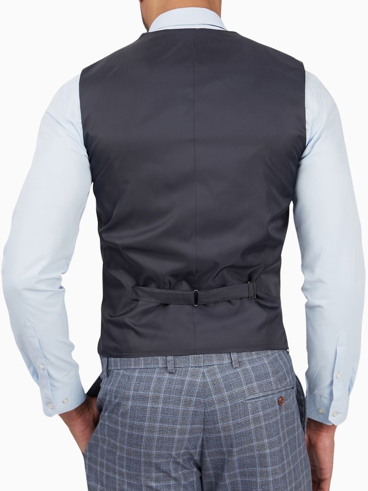 Antique Rogue Blue Letso Check Waistcoat - Image 2 of 3