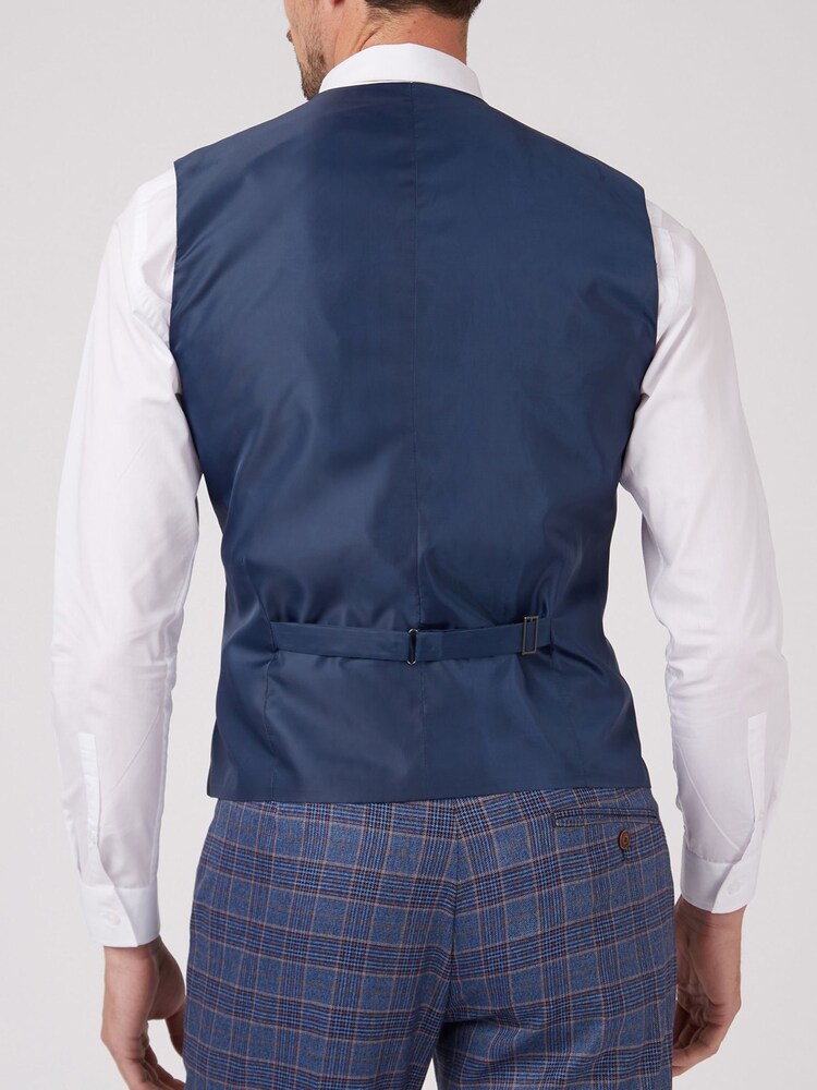 Antique Rogue Blue Overcheck Waistcoat - Image 2 of 3