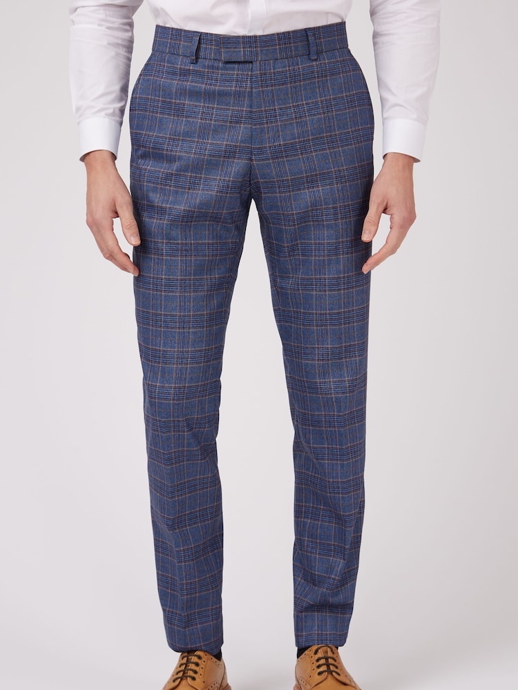 Antique Rogue Blue Overcheck Trousers - Image 1 of 3